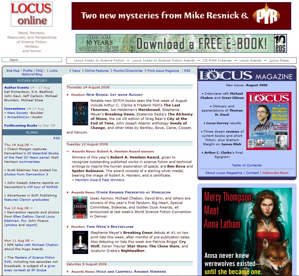 2008 Archive Page – Locus Online