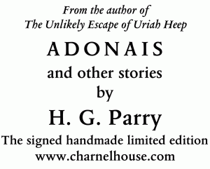 Ad for HG Parry's Adonais from Charnel House