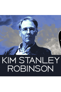 Image of Kim Stanley Robinson with clouds and About the Authors logo