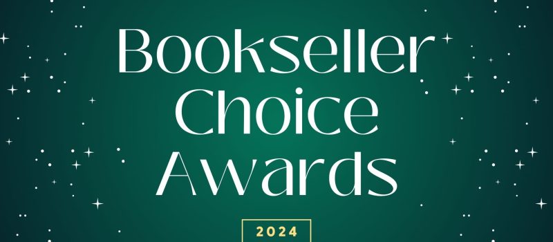 bookseller choice awards over green background