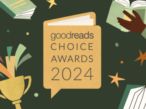 Goodreads logo with stars and a trophy