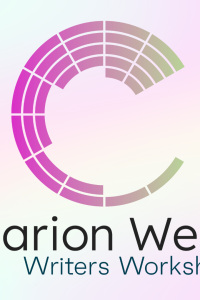 Clarion West logo, a large purple C